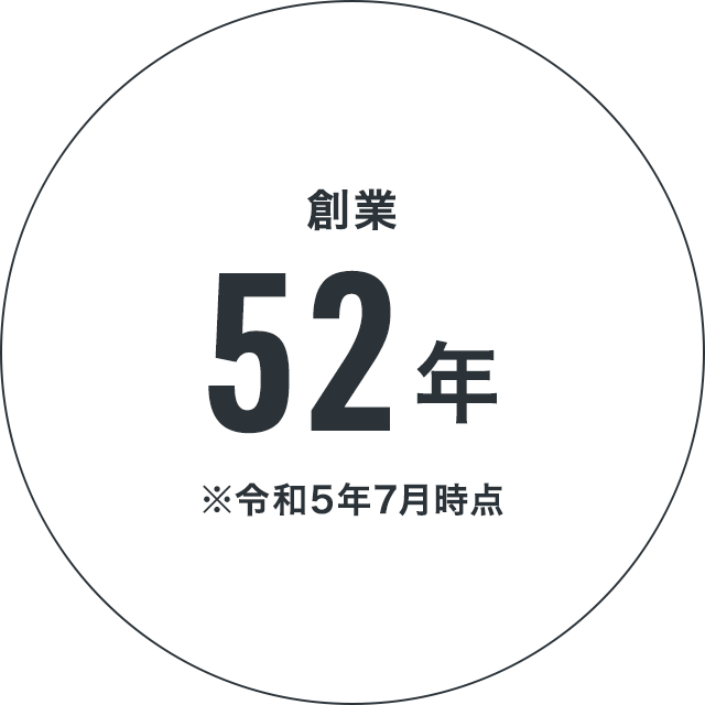 創業52年※令和5年7月時点