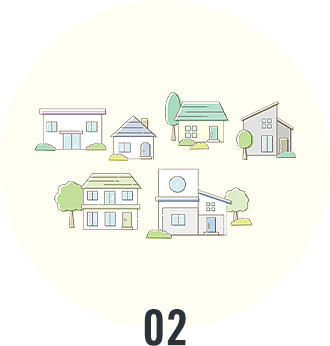 1棟1棟、敷地に合わせた建物プラン。