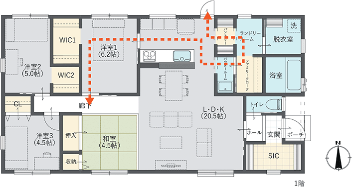 考えられた家事動線